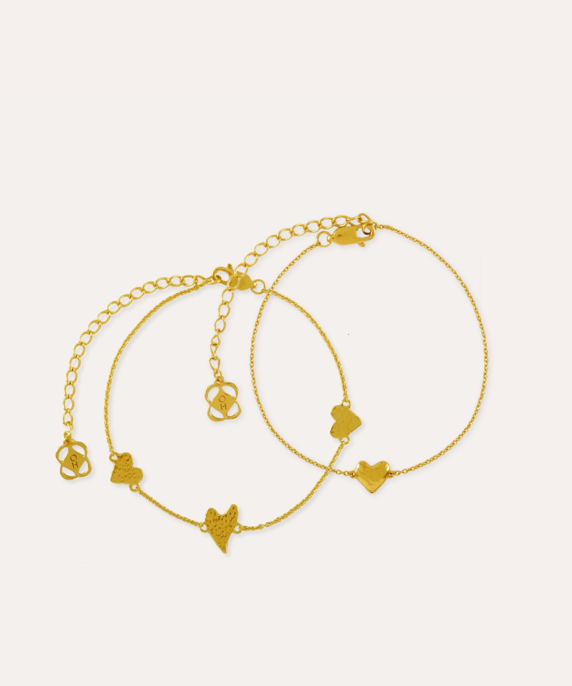Heart Chain Bracelet Set | Ottoman Hands Jewellery