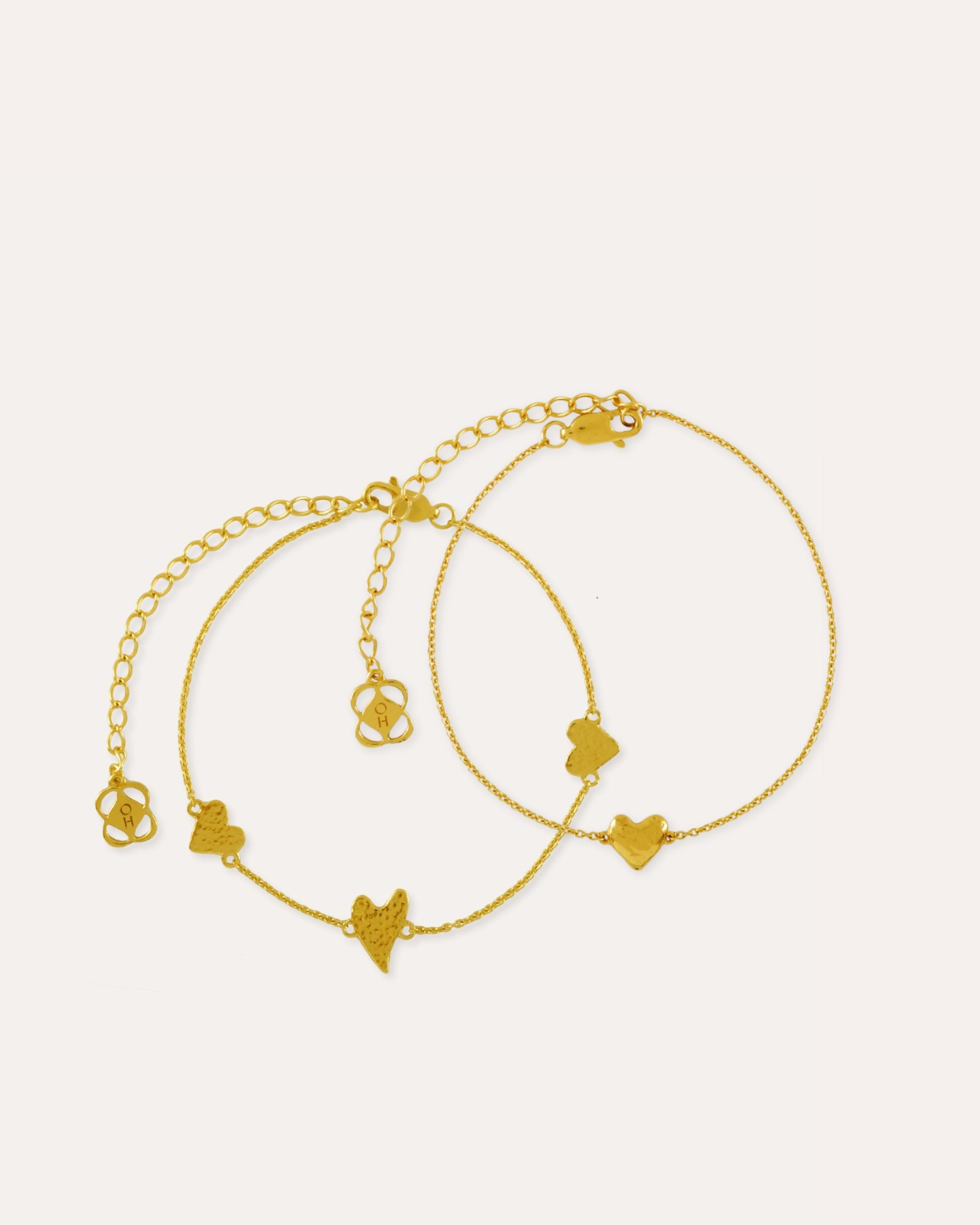 Heart Chain Bracelet Set | Ottoman Hands Jewellery