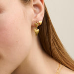 Evil Eye Heart Drop Stud Earrings - Gold | Ottoman Hands