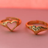 Hammered Heart Stacking Ring