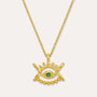 Stephanie Yeboah Abode Santann Eye Pendant Necklace - Green | Sustainable Jewellery by Ottoman Hands