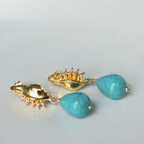 Kai Seashell Turquoise Drop Stud Earrings