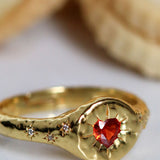 Garnet Heart Stacking Ring | Ottoman Hands Jewellery