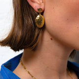 Desiree Hammered Drop Stud Earrings | Sustainable Jewellery by Ottoman Hands