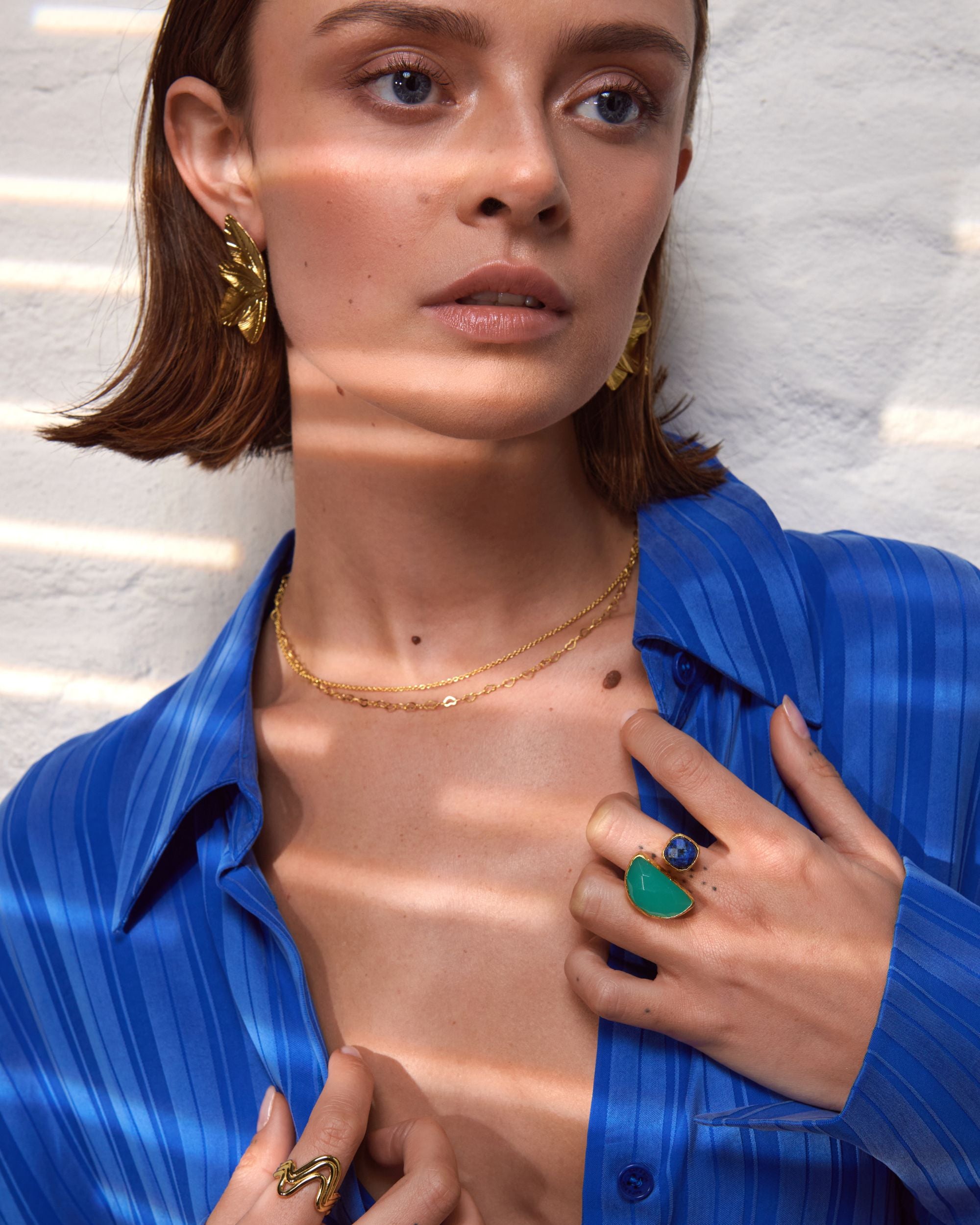 Avery Lapis and Aqua Chalcedony Cocktail Ring | Sustainable Jewellery by Ottoman Hands