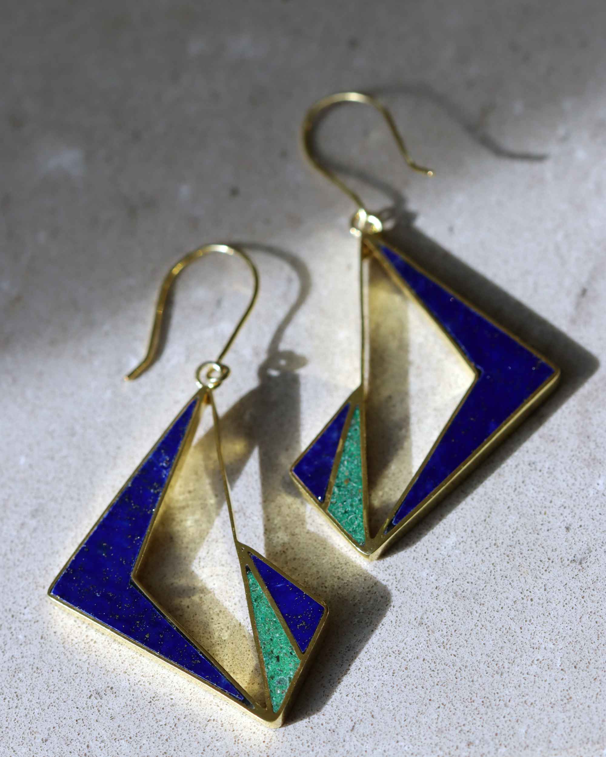 Tolo Lapis Drop Earrings Gold Ottoman Hands Jewellery tolo-lapis-drop-earrings-gold-ottoman-hands-jewellery
