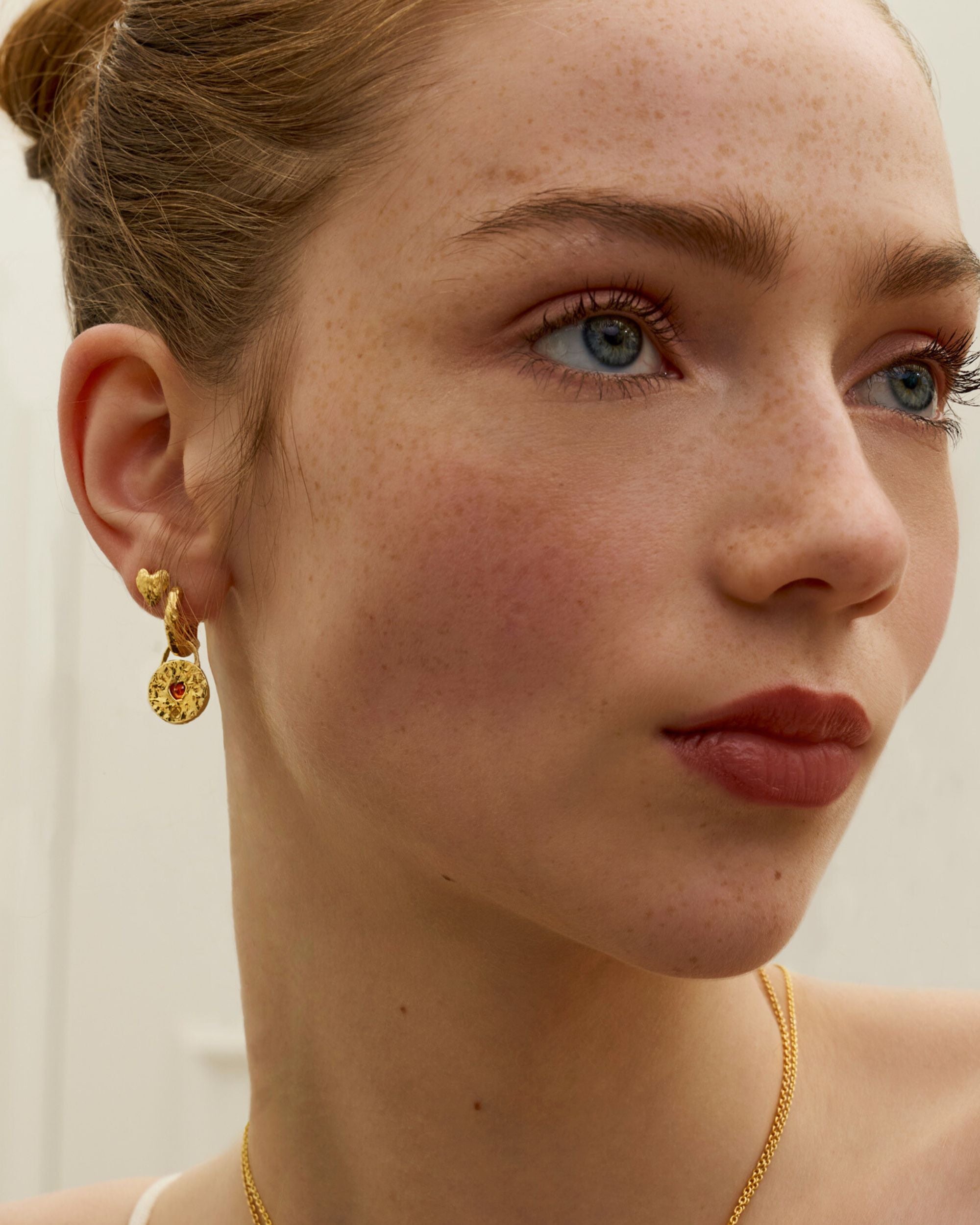 Hammered Heart Stud Earrings | Ottoman Hands Jewellery
