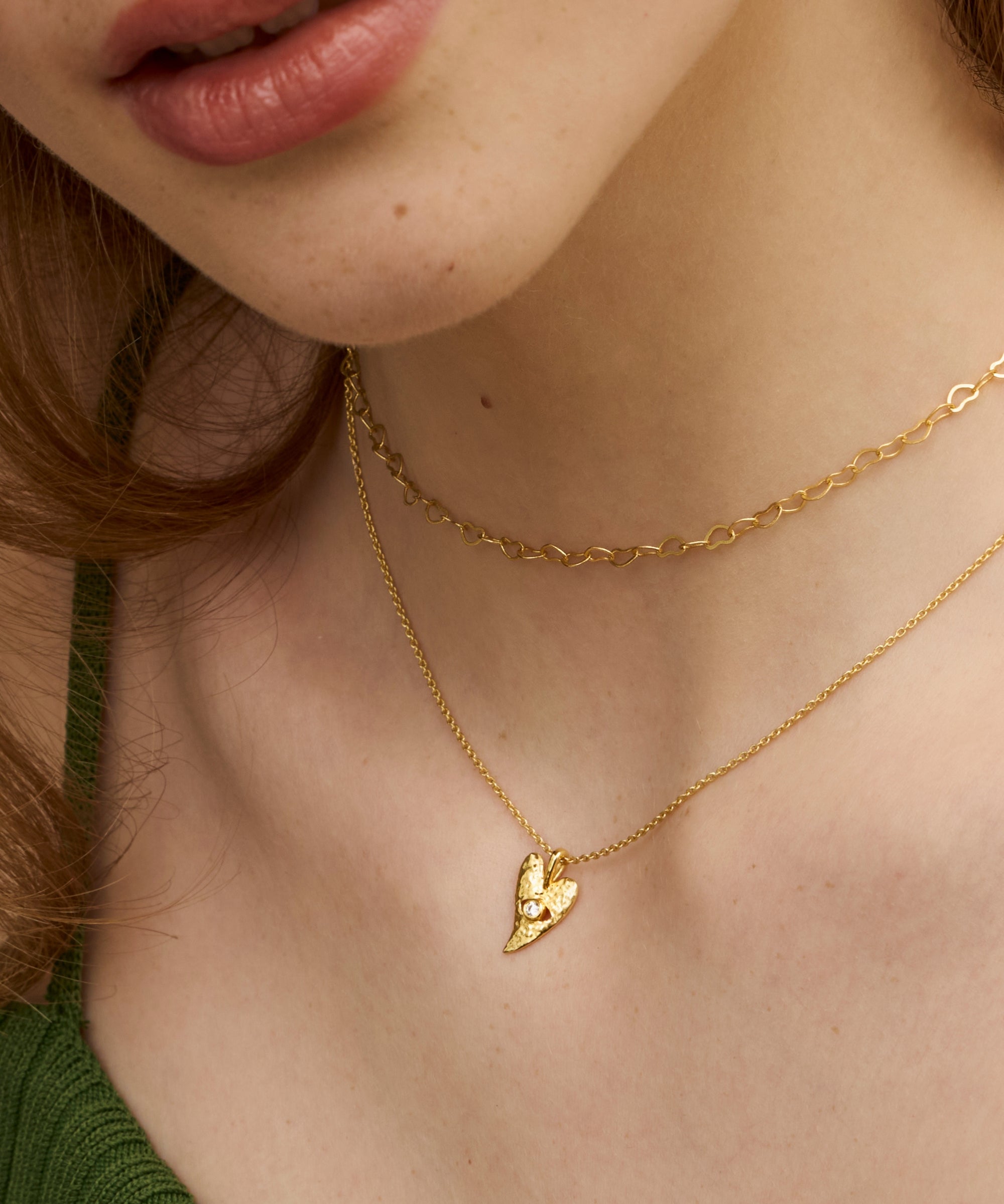 Evil Eye Heart Pendant Necklace - Gold | Ottoman Hands