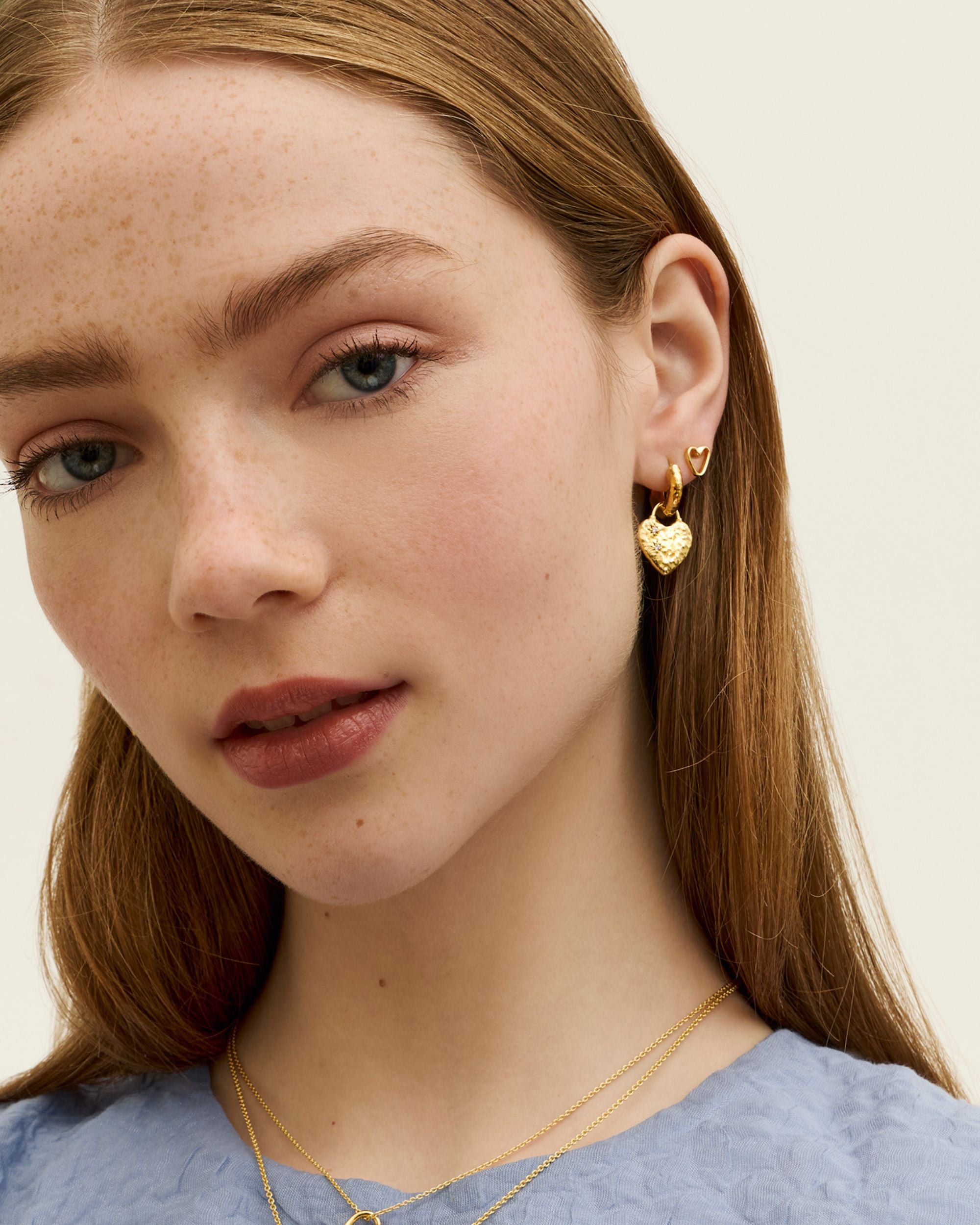 Outline Heart Stud Earrings | Sustainable Jewellery by Ottoman Hands