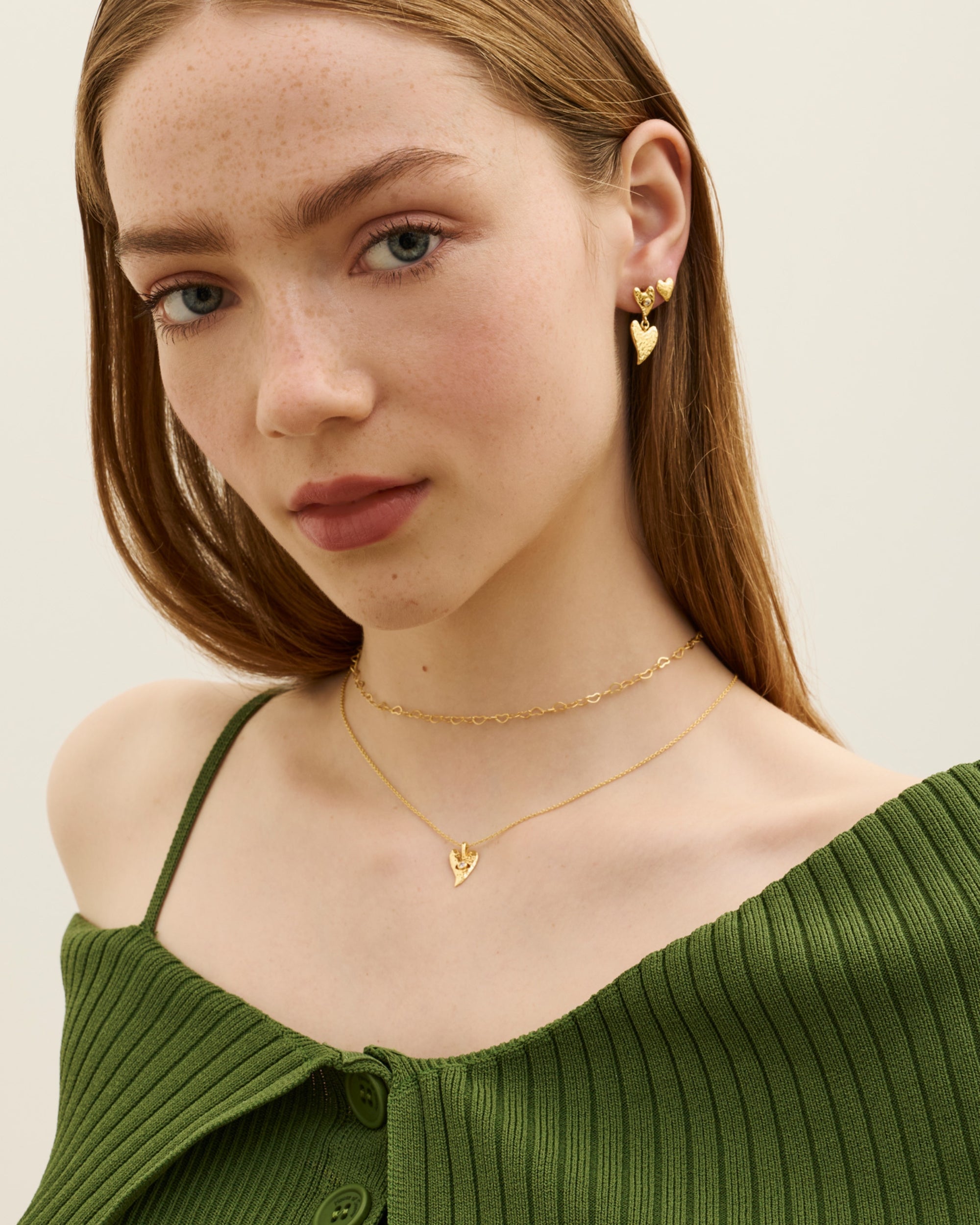 Evil Eye Heart Pendant Necklace - Gold | Ottoman Hands