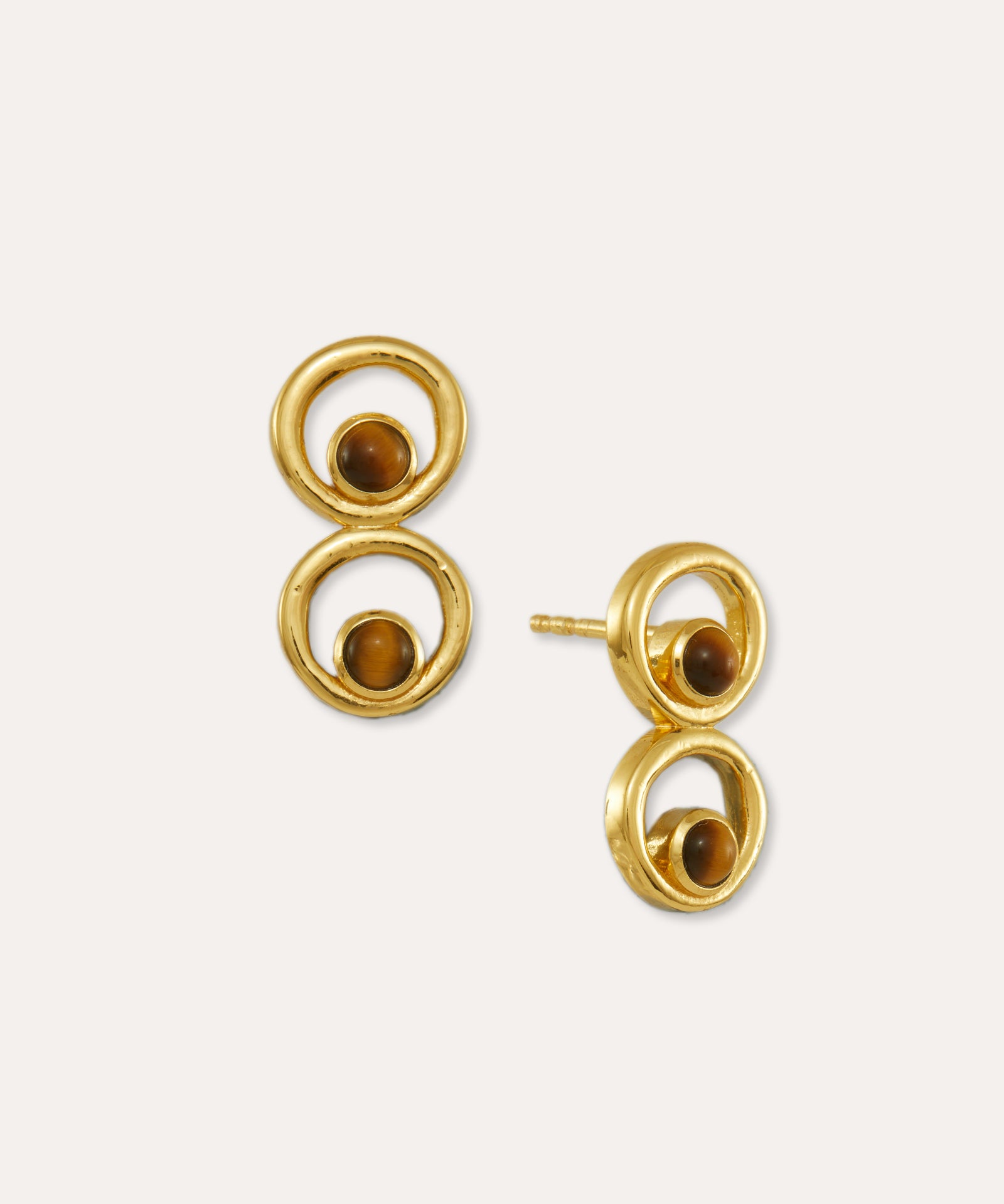 Stephanie Yeboah Mate Masie Tiger's Eye Stud Earrings | Sustainable Jewellery by Ottoman Hands