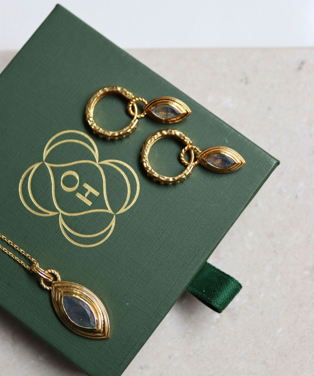 Marquise Labradorite Pendant Necklace | Sustainable Jewellery by Ottoman Hands