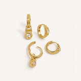 White Topaz Tennis Earring Set