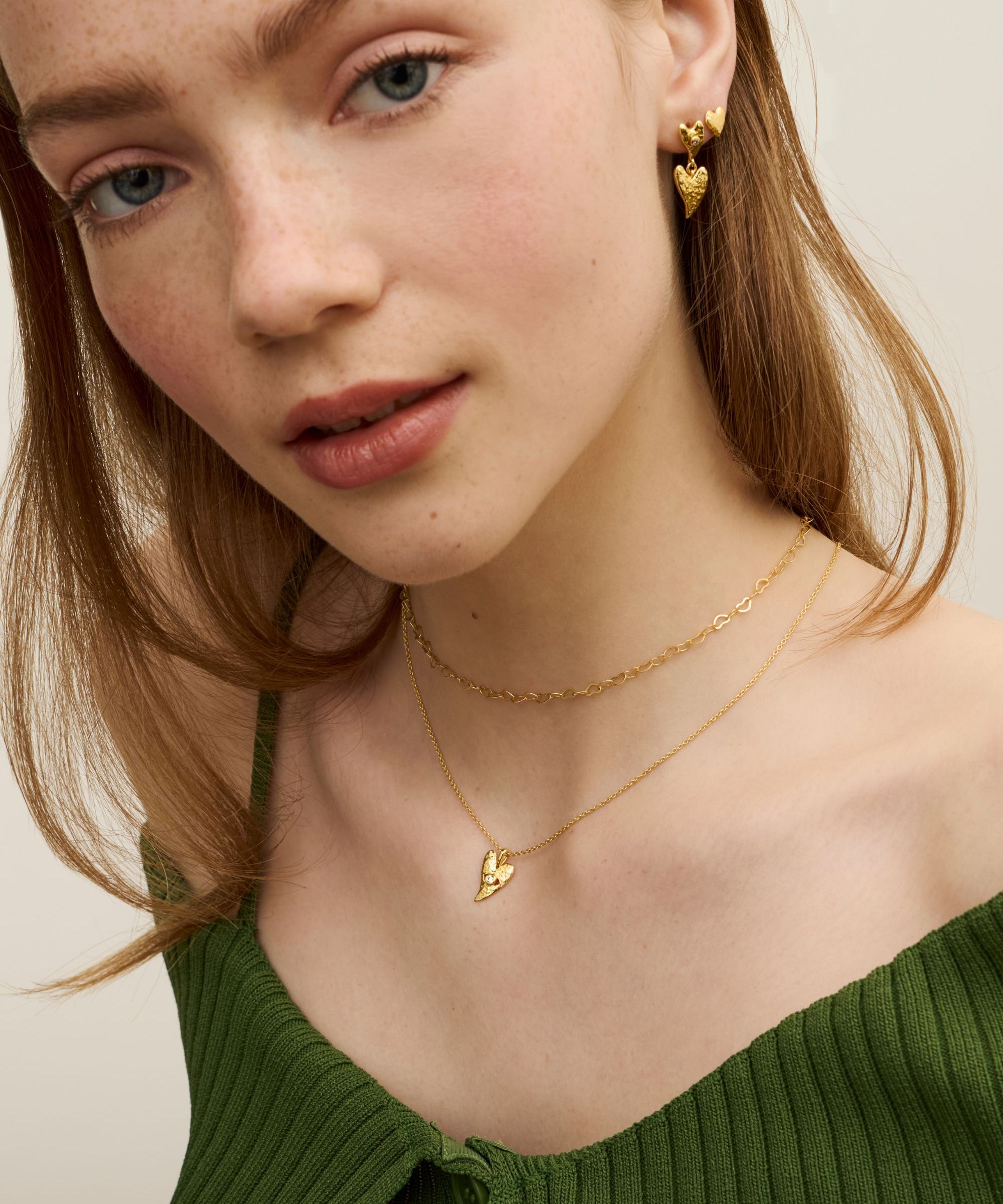 Evil Eye Heart Necklace and Earrings Set | Ottoman Hands Jewellery