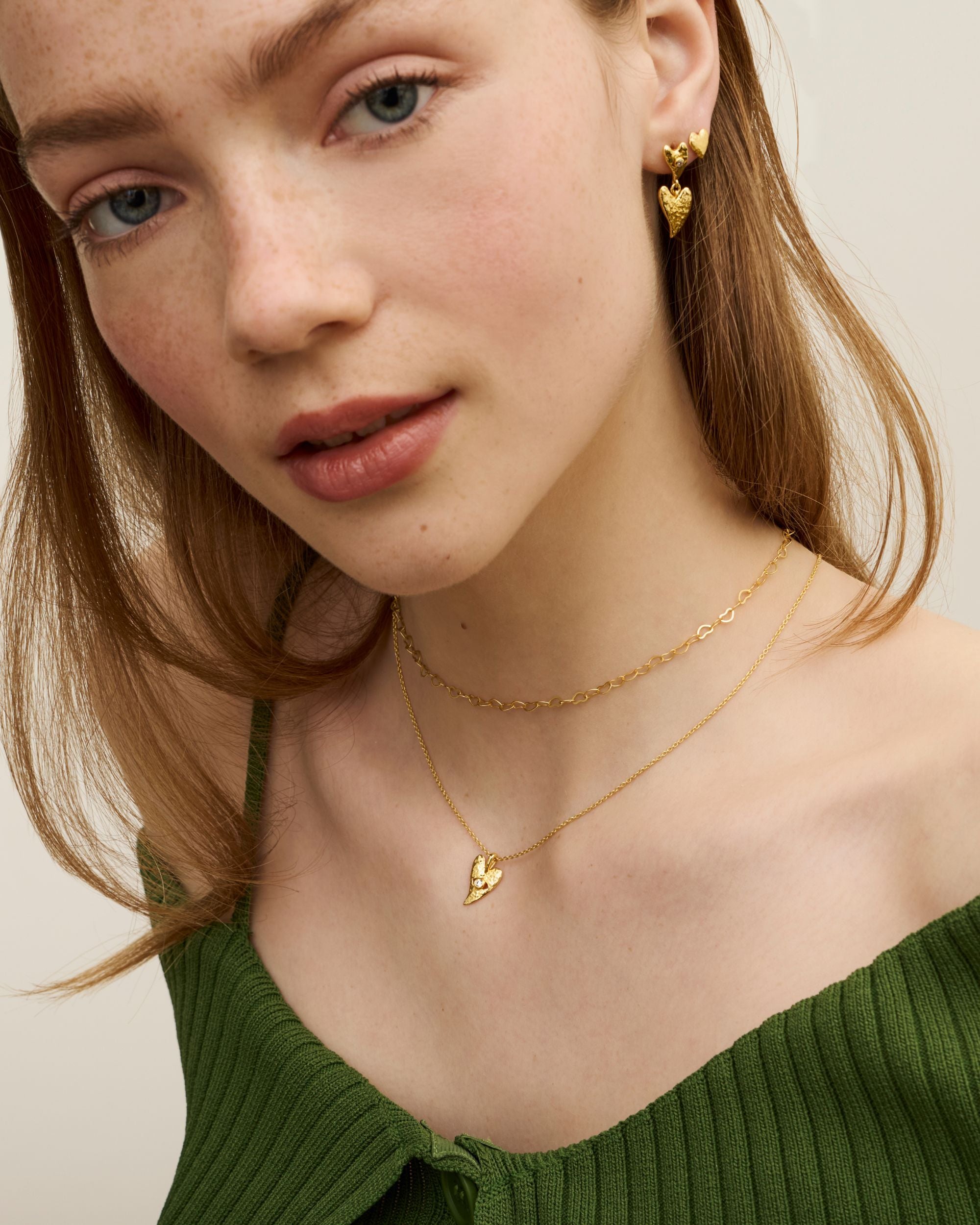 Evil Eye Heart Necklace and Earrings Set | Ottoman Hands Jewellery