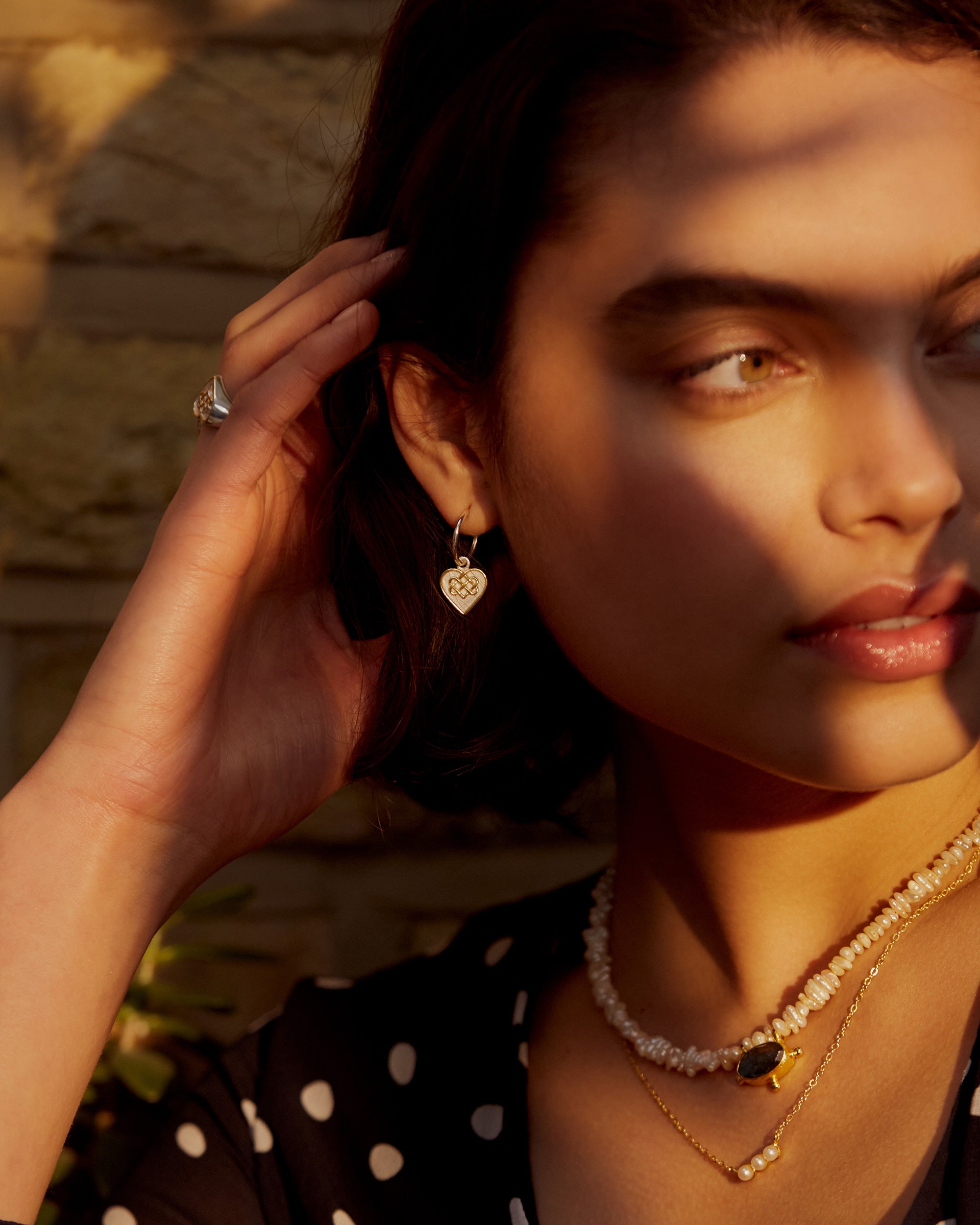 Infinity Love Knot Mixed Metal Silver Hoop Earrings | Sustainable Jewellery by Ottoman Hands