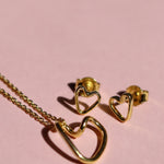 Outline Heart Stud Earrings | Sustainable Jewellery by Ottoman Hands