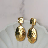 Desiree Hammered Drop Stud Earrings
