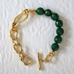 Green Agate Beaded Etta Chain Bracelet | Sustainable Jewellery by Ottoman Hands