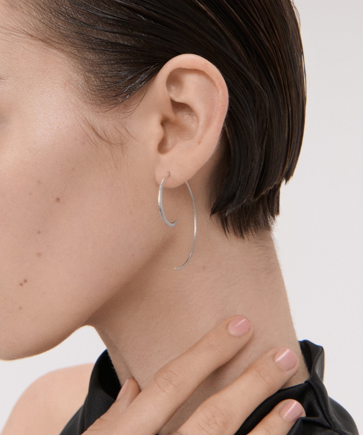Aegina Sterling Silver Pull Through Hoop Earrings | Ottoman Hands Jewellery