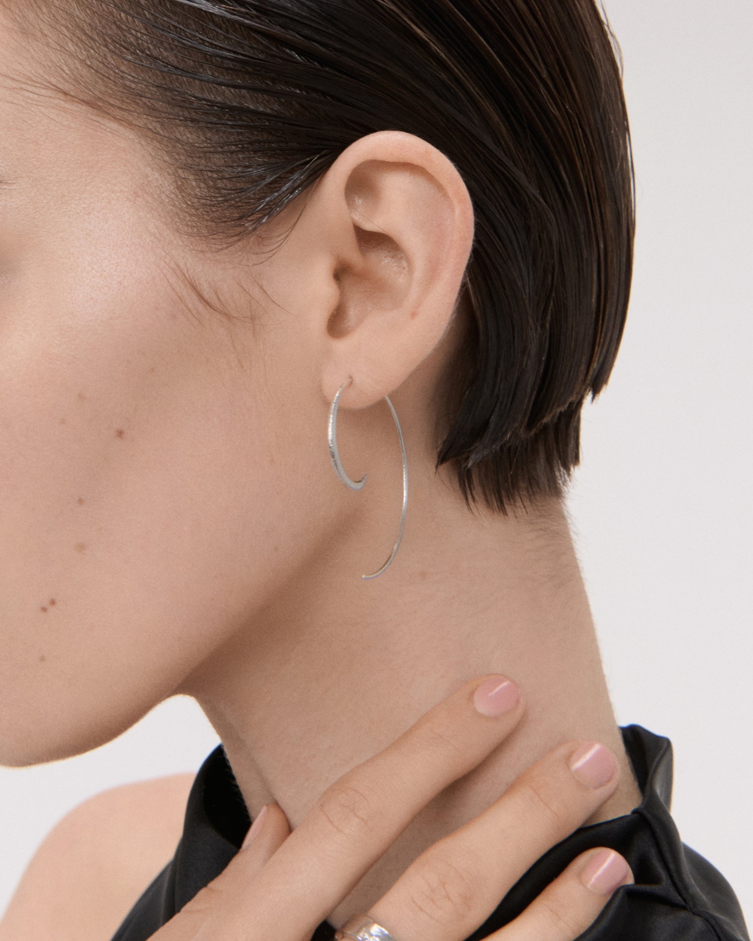 Aegina Sterling Silver Pull Through Hoop Earrings | Ottoman Hands Jewellery