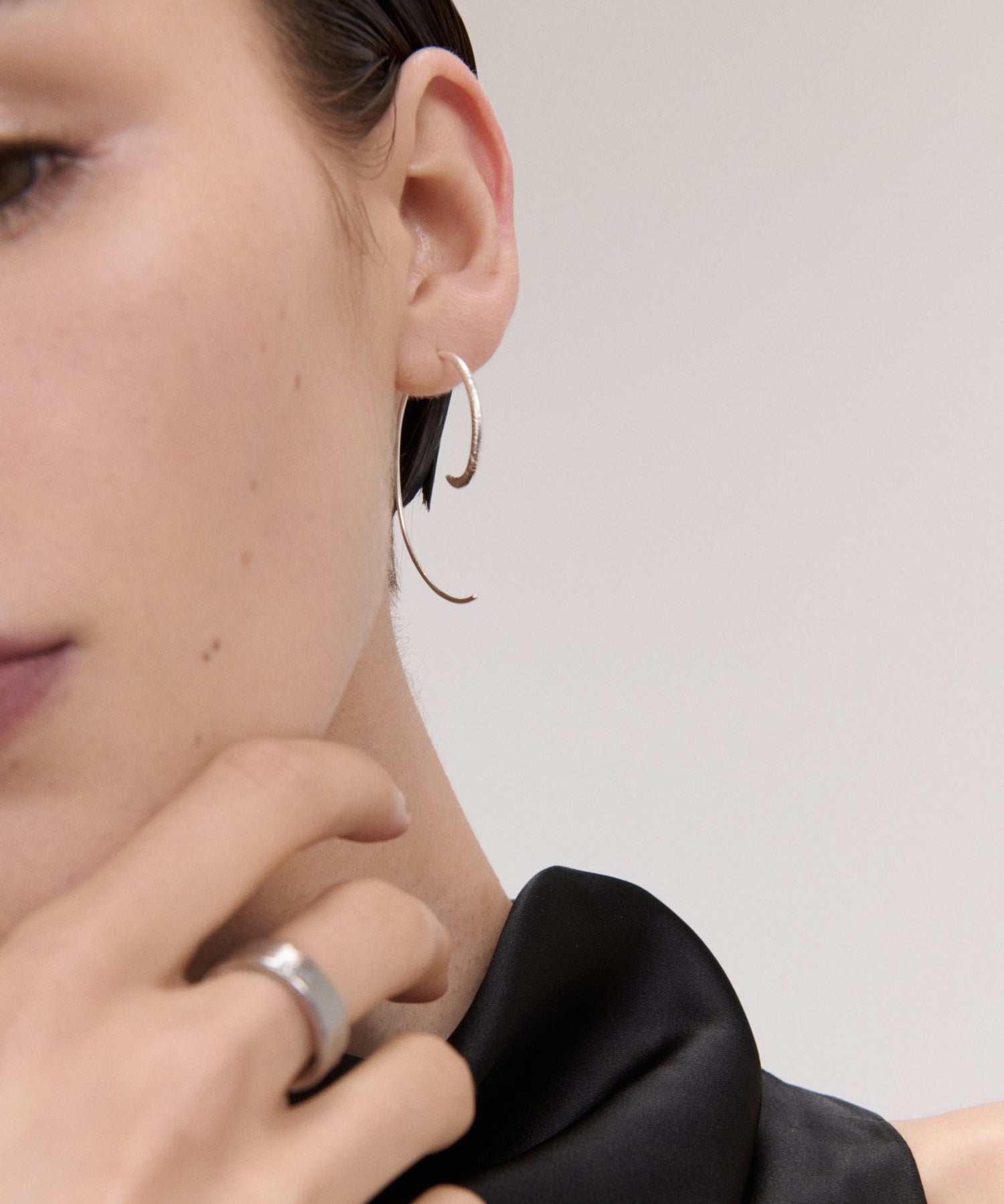 Aegina Sterling Silver Pull Through Hoop Earrings | Ottoman Hands Jewellery