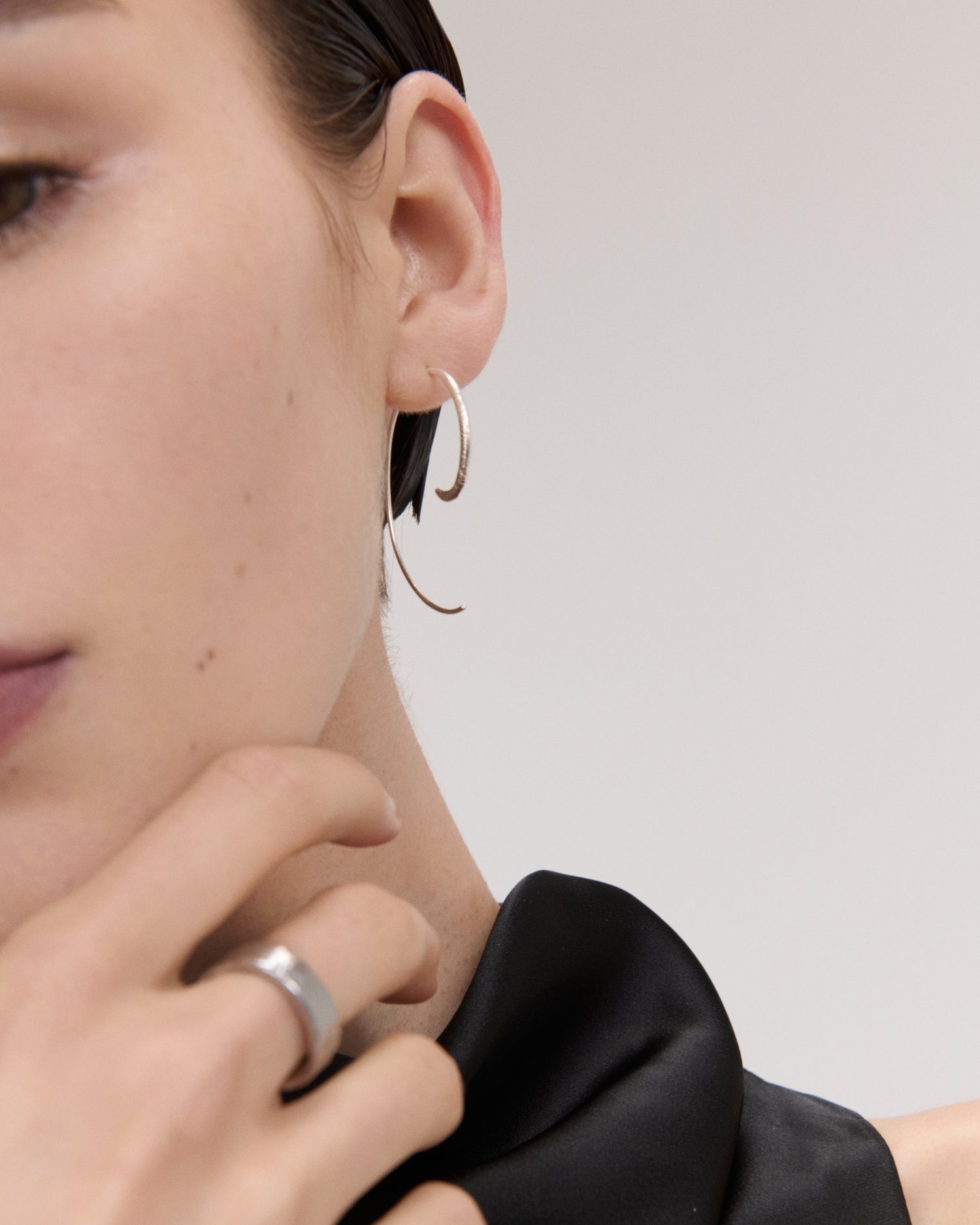 Aegina Sterling Silver Pull Through Hoop Earrings | Ottoman Hands Jewellery
