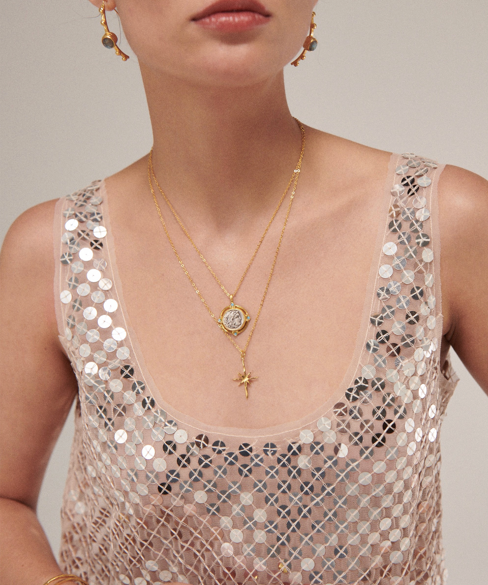 Alexander Mixed Metal & Turquoise Pendant Necklace | Sustainable Jewellery by Ottoman Hands