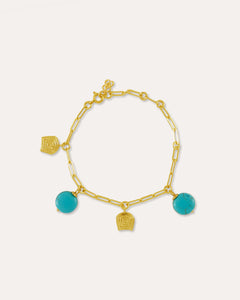 Amore Turquoise Charm Chain Bracelet | Sustainable Jewellery by Ottoman Hands