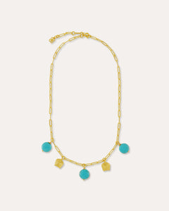 Amore Turquoise Charm Chain Necklace | Sustainable Jewellery by Ottoman Hands