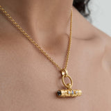 Amulet T-Bar Marquise Labradorite Necklace | Sustainable Jewellery by Ottoman Hands