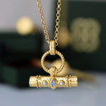 Amulet T-Bar Marquise Labradorite Necklace | Sustainable Jewellery by Ottoman Hands