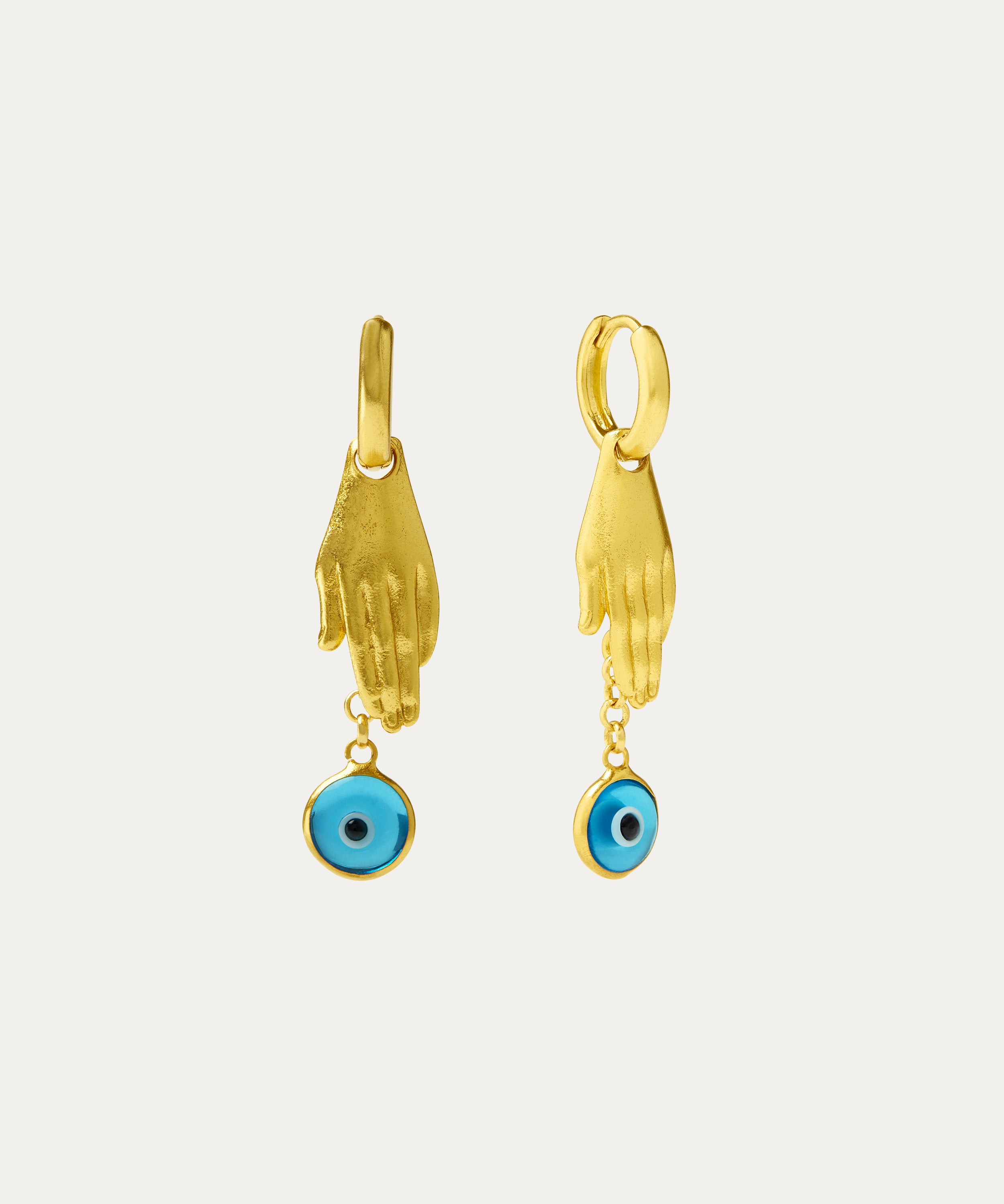 Angelica Hand and Evil Eye Huggie Earrings | Sustainable Jewellery by Ottoman Hands