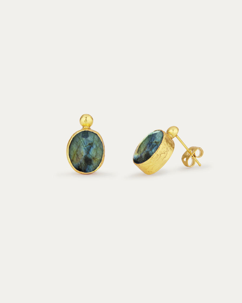 Aurelia Labradorite Stud Earrings | Sustainable Jewellery by Ottoman Hands