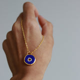 Azra Evil Eye Navy Pendant Necklace | Sustainable Jewellery by Ottoman Hands