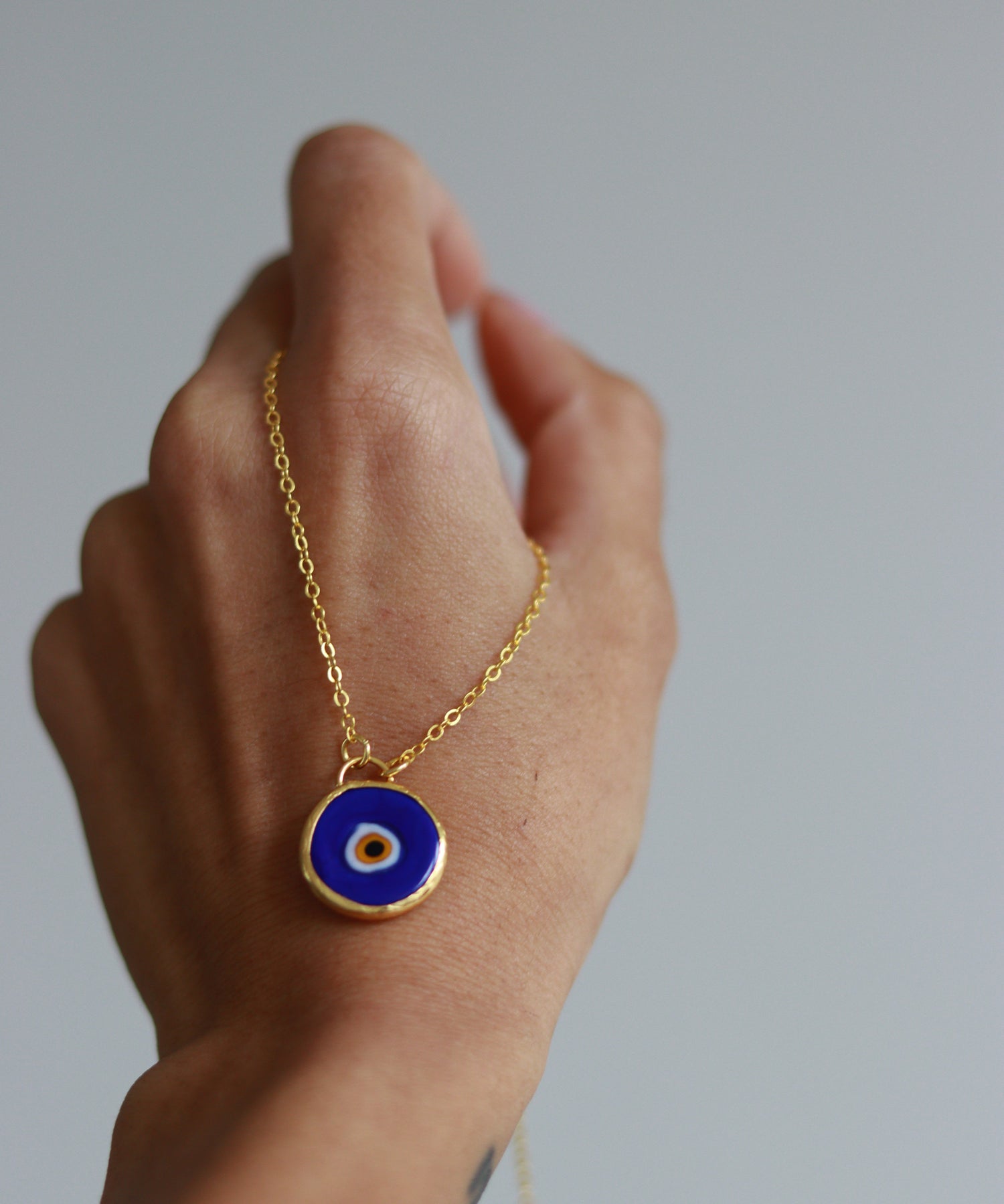 Azra Evil Eye Navy Pendant Necklace | Sustainable Jewellery by Ottoman Hands