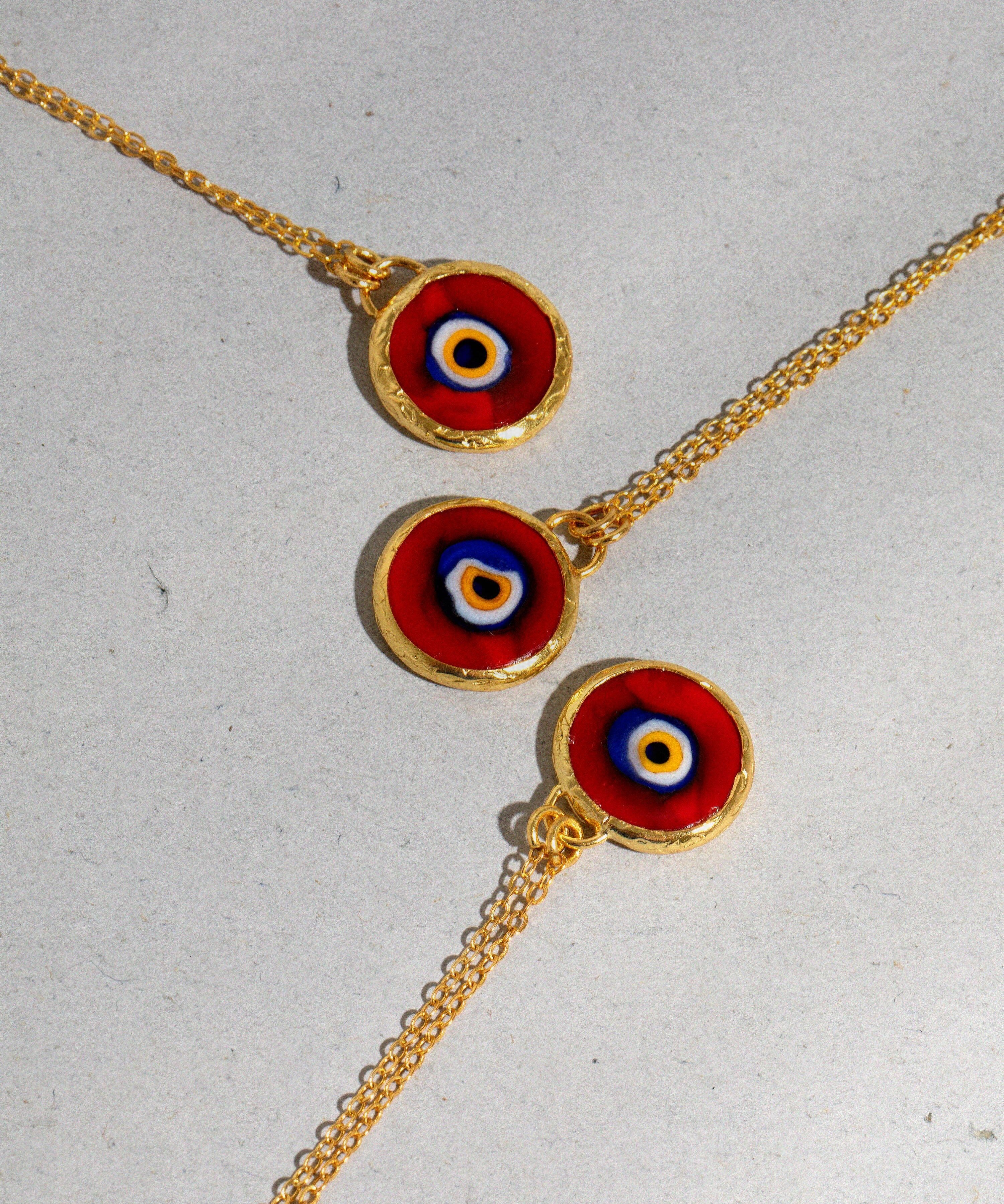 Azra Evil Eye Red Pendant Necklace | Sustainable Jewellery by Ottoman Hands