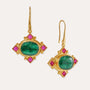 Raina Emerald and Pink Crystal Drop Earrings | Sustainable Jewellery by Ottoman Hands