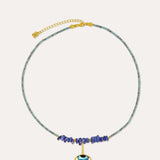 Adira Blue Porcelain Evil Eye Beaded Necklace | Sustainable Jewellery by Ottoman Hands