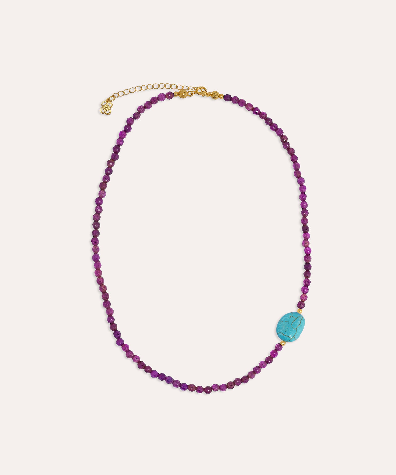 Felice Purple Jade and Turquoise Beaded Necklace | Sustainable Jewellery by Ottoman Hands