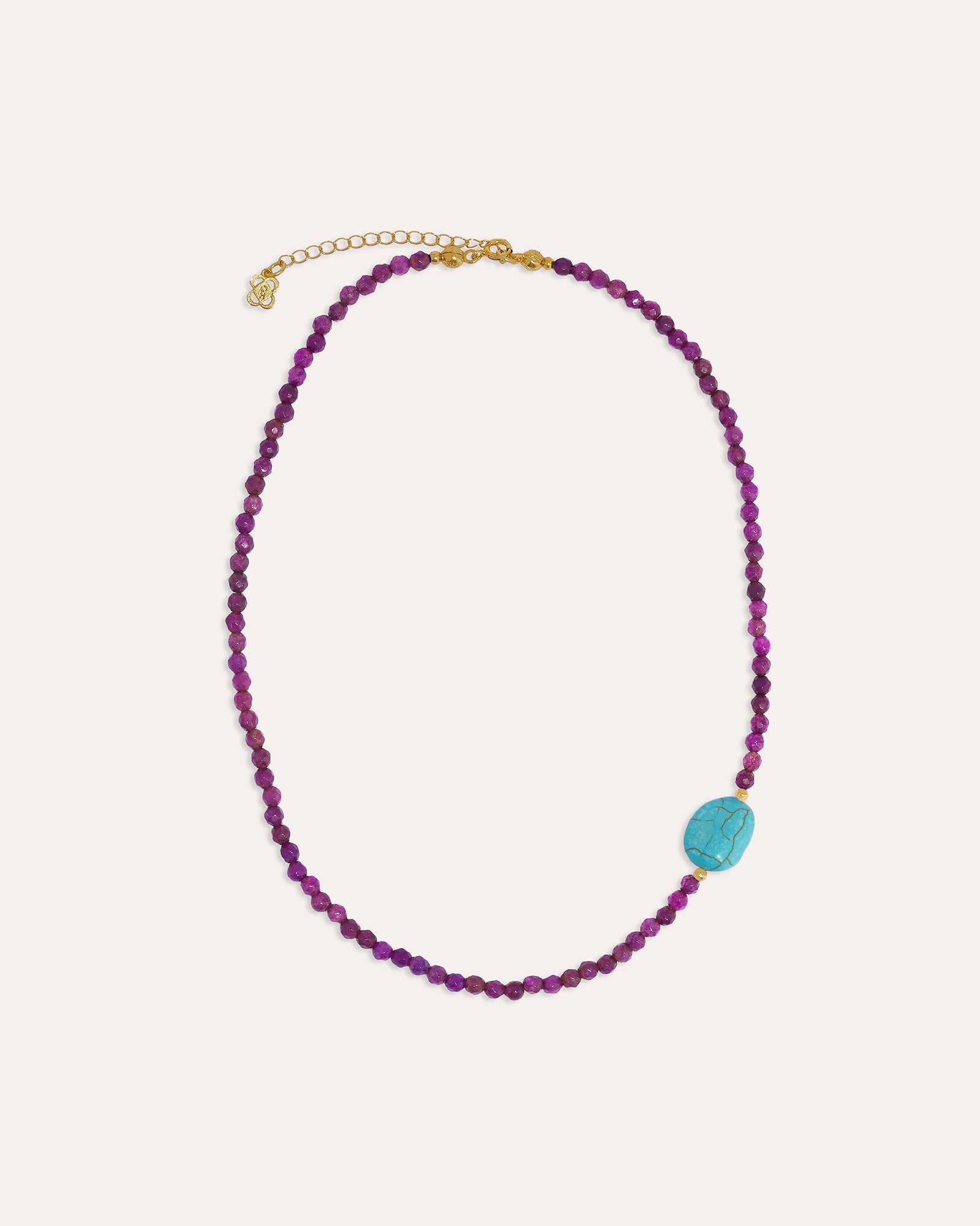 Felice Purple Jade and Turquoise Beaded Necklace | Sustainable Jewellery by Ottoman Hands
