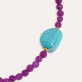 Felice Purple Jade and Turquoise Beaded Necklace | Sustainable Jewellery by Ottoman Hands