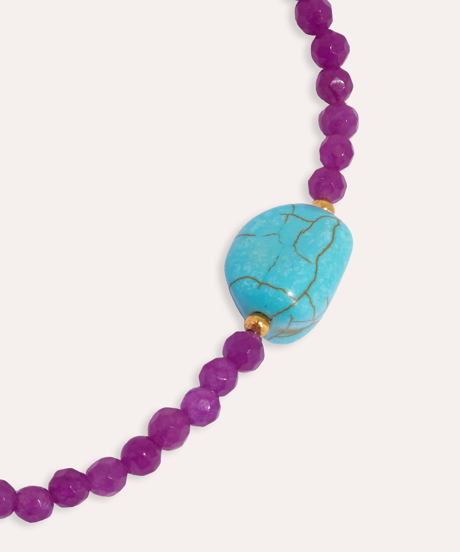 Felice Purple Jade and Turquoise Beaded Necklace | Sustainable Jewellery by Ottoman Hands