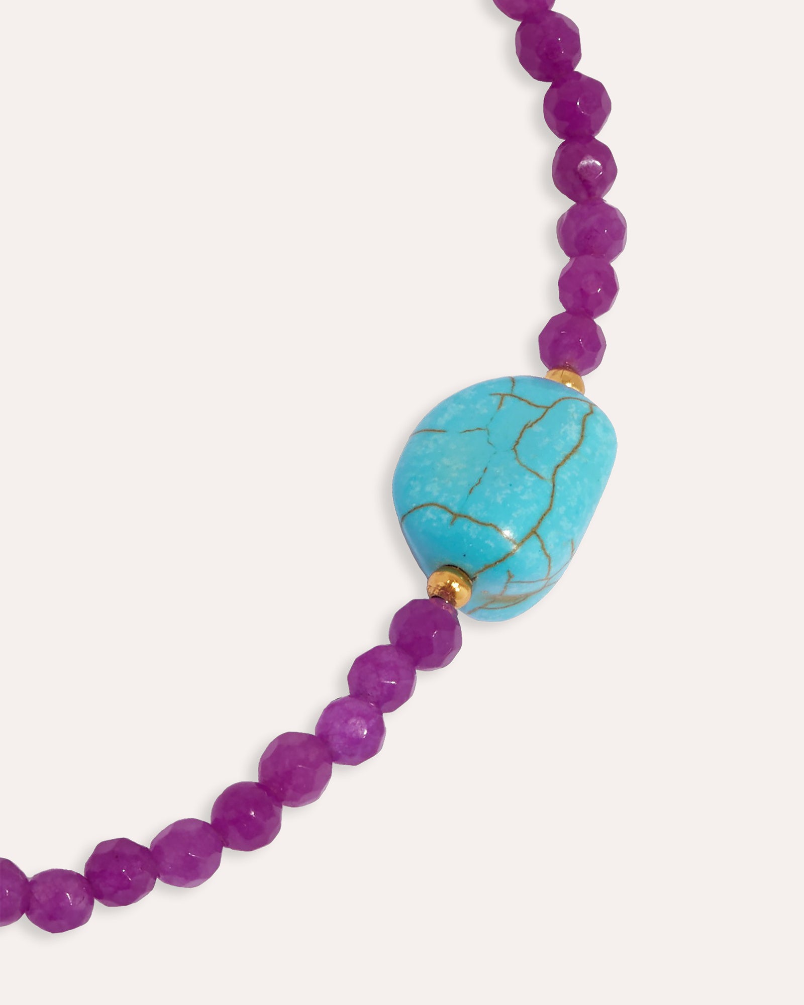 Felice Purple Jade and Turquoise Beaded Necklace | Sustainable Jewellery by Ottoman Hands