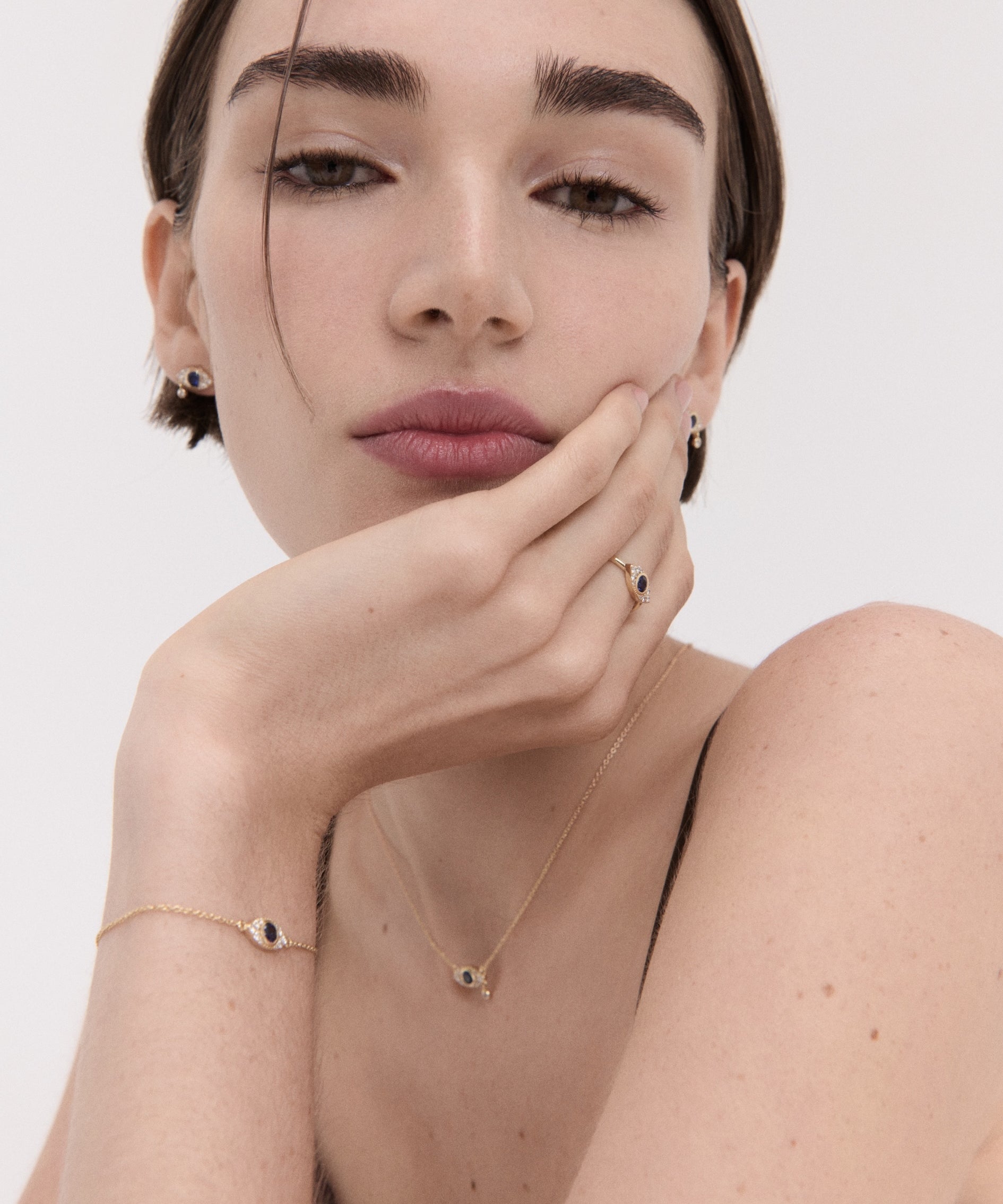 Diamond Evil Eye Solid Gold Chain Bracelet | Ottoman Hands Jewellery