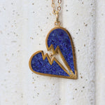 Broken Heart Lapis Pendant Necklace | Sustainable Jewellery by Ottoman Hands