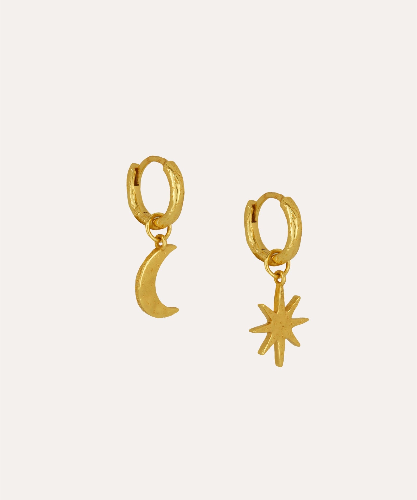 Moon and Star Huggie Earrings | Sustainable Jewellery by Ottoman Hands