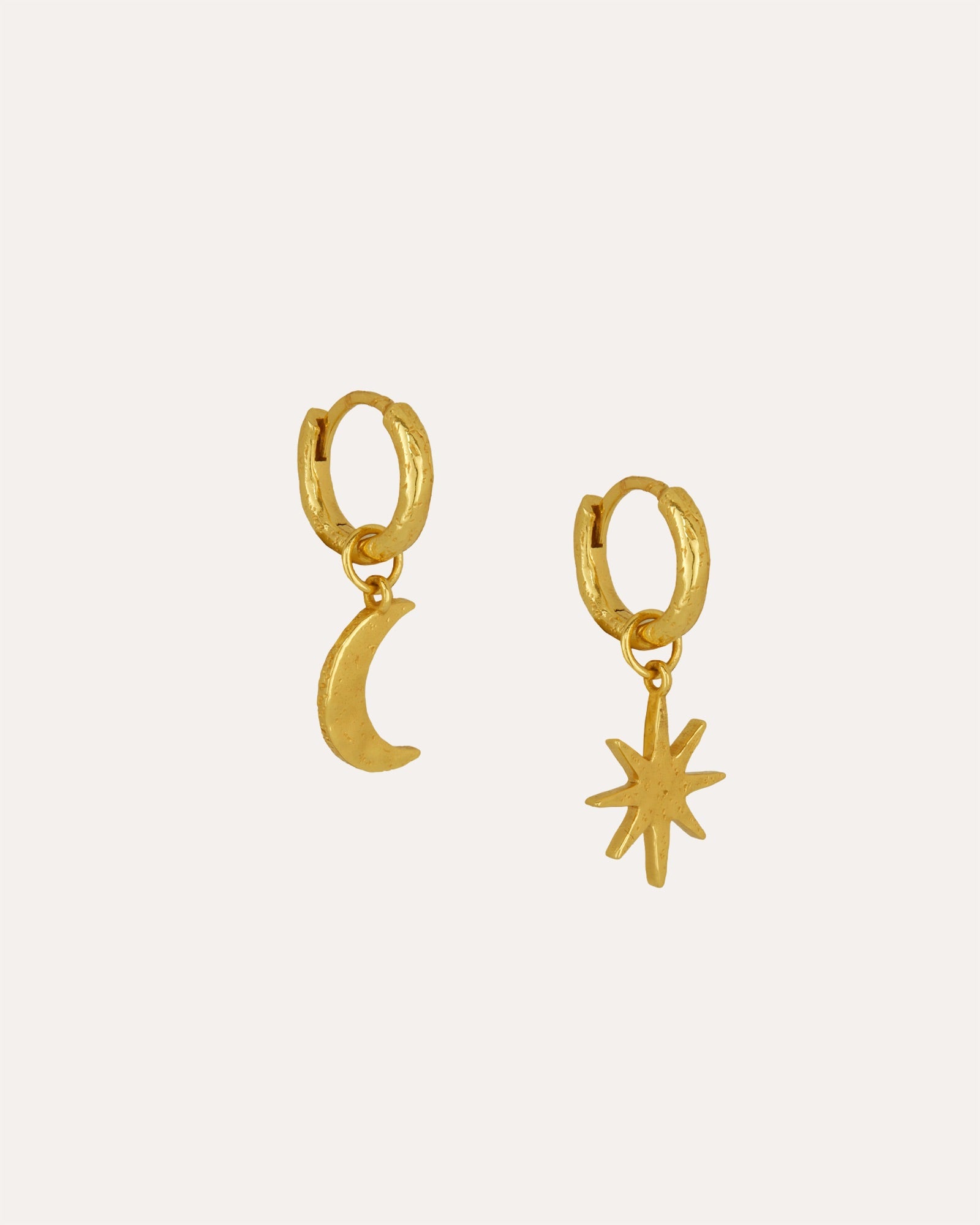 Moon and Star Huggie Earrings | Sustainable Jewellery by Ottoman Hands