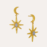 Moonstone Star Drop Earrings | Sustainable Jewellery by Ottoman Hands
