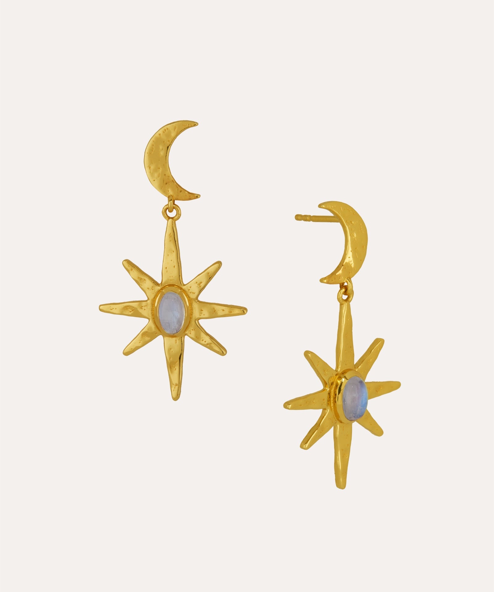 Moonstone Star Drop Earrings | Sustainable Jewellery by Ottoman Hands